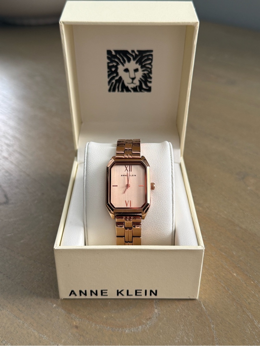 Anne Klein Rose Gold Rectangular Octagon Bracelet Watch